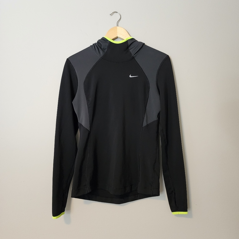 Nike Dri-Fit Black High-Neck Hoodie Size Medium